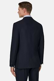 Micro Fancy Wool Blend Stretch Suit, Navy blue, thumb, 3