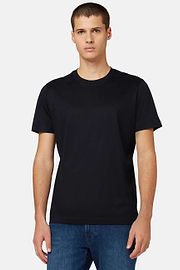 Camiseta De Punto De Algodón Pima, azul marino, hi-res