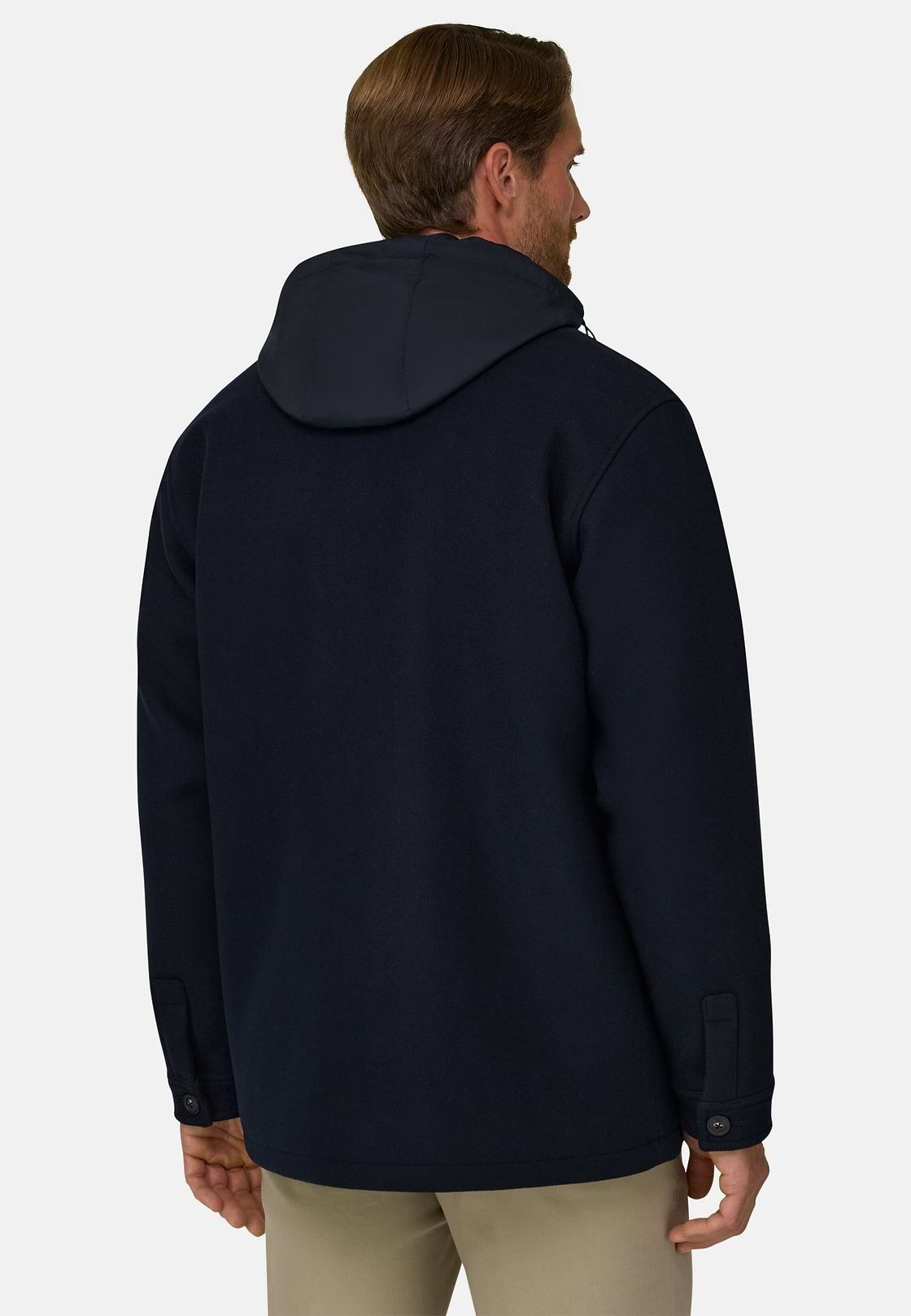 Shacket Link in Wool with Bib, Navy blue, hi-res, 4