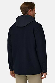 Shacket Link in Wool with Bib, Navy blue, thumb, 4