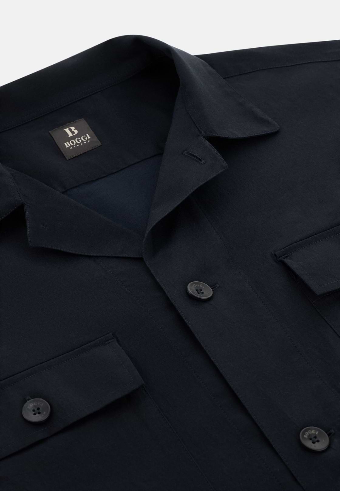 Camicia Over In Cotone Tencel, Navy, hi-res, 5