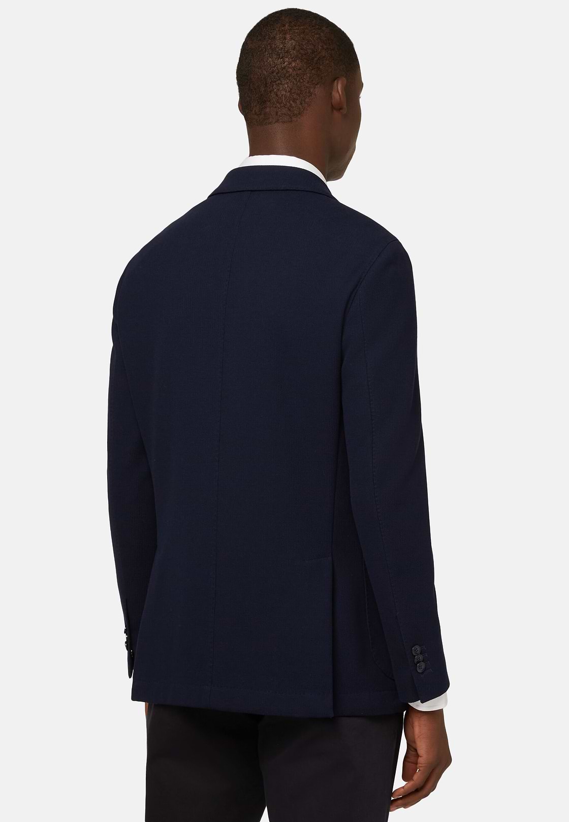 Navy Cotton B Jersey Jacket, Navy blue, hi-res, 3