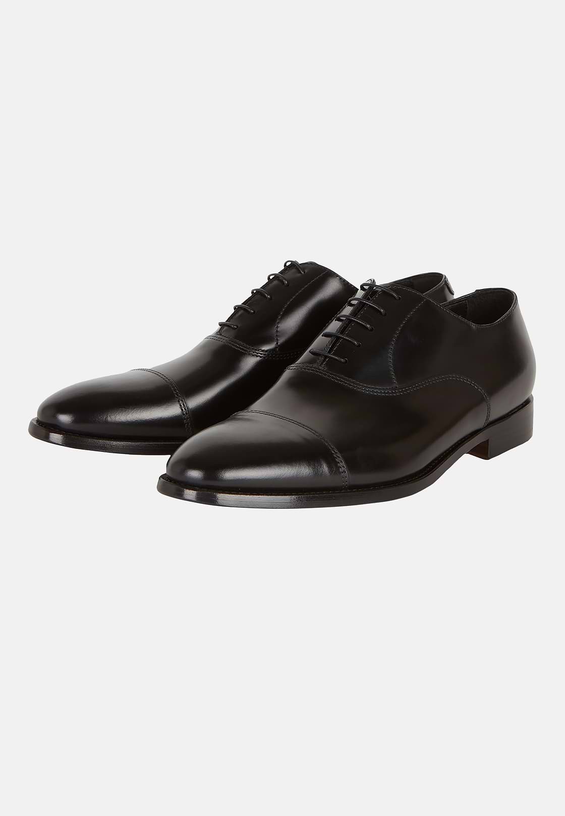 Leather Oxford Shoes, Black, hi-res