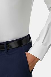 Hemd aus Pin-Point-Baumwolle Slim Fit, Weiß, thumb, 4