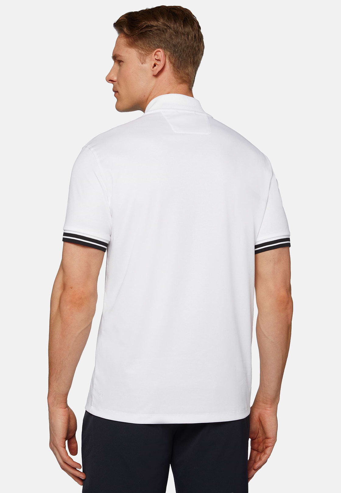 High-Performance Fabric Polo Shirt, White, hi-res