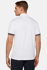 High-Performance Fabric Polo Shirt, White, hi-res