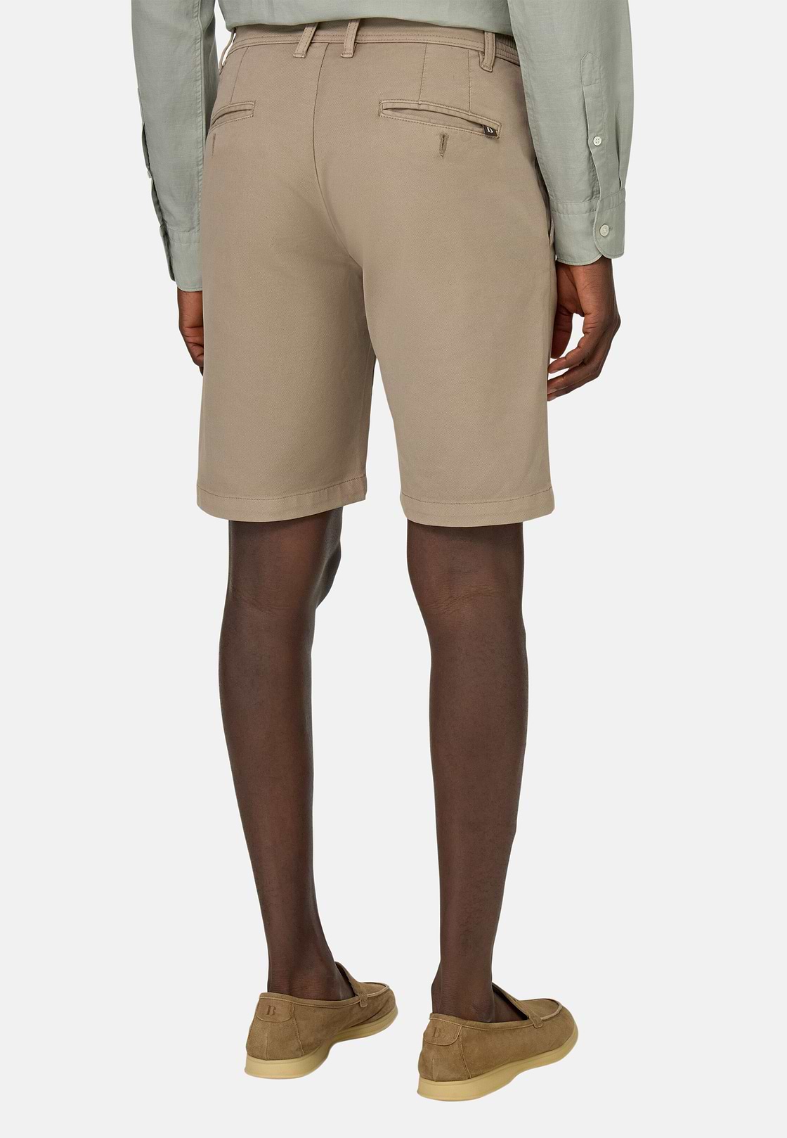 Bermuda En Coton Extensible, Taupe, hi-res