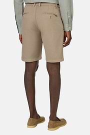 Bermuda En Coton Extensible, Taupe, hi-res