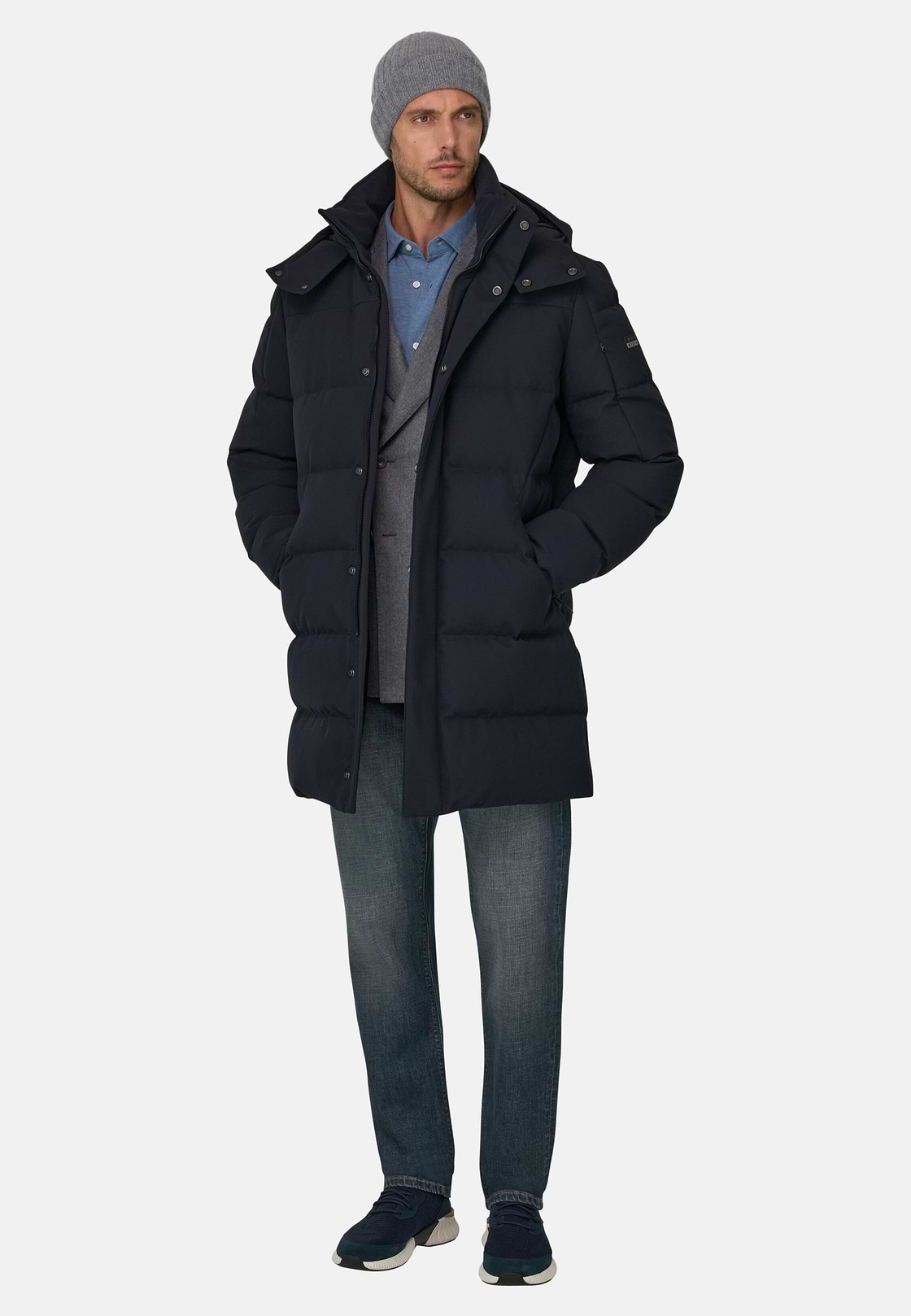 Parka Goose Down B Tech, Navy blue, hi-res, 2
