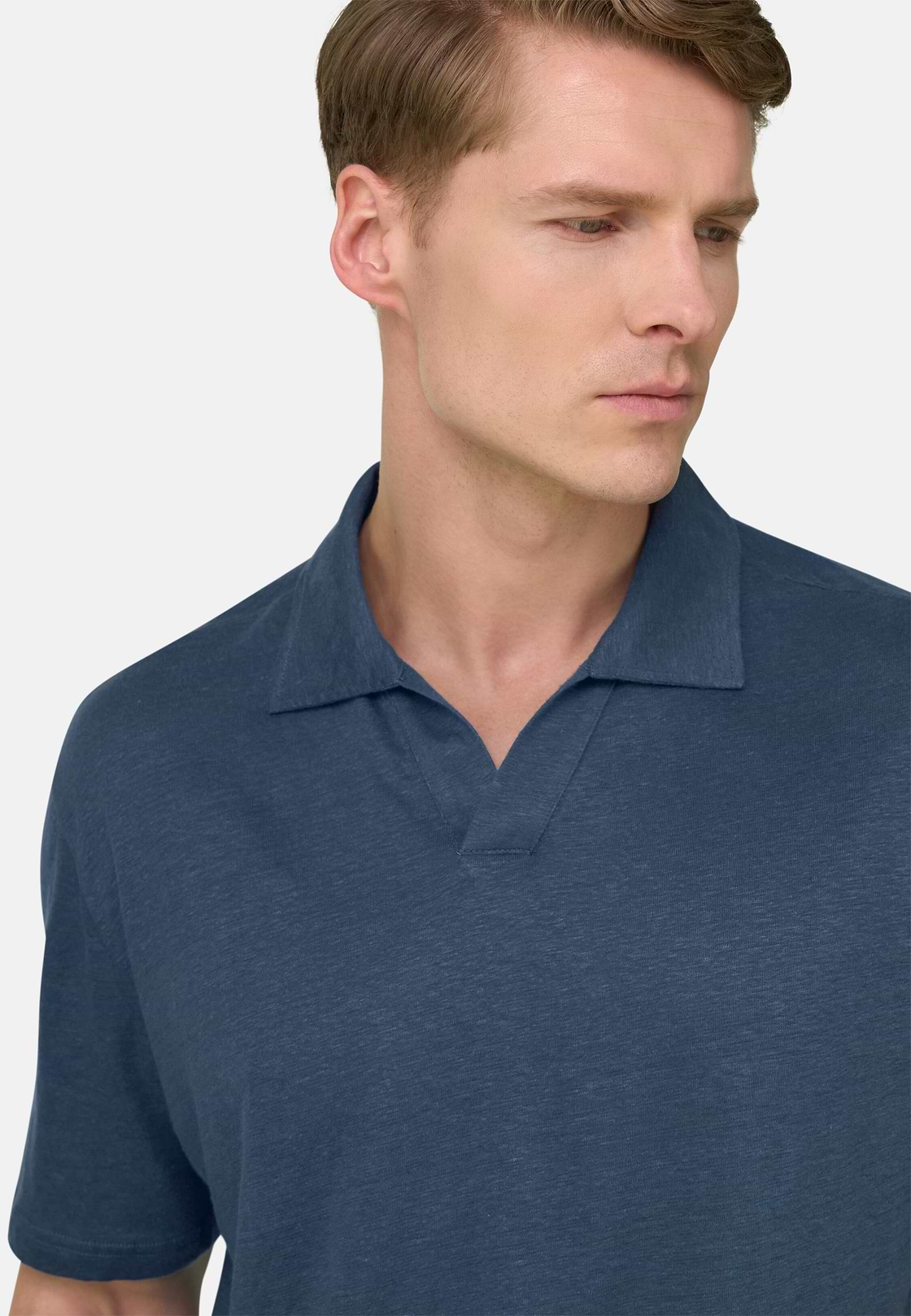 Polo En Jersey De Lin Extensible, Air-bleu, hi-res, 4