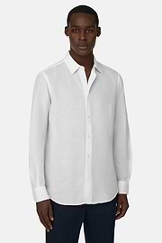 Camisa De Tencel Lino Regular Fit, Blanco, thumb, 2
