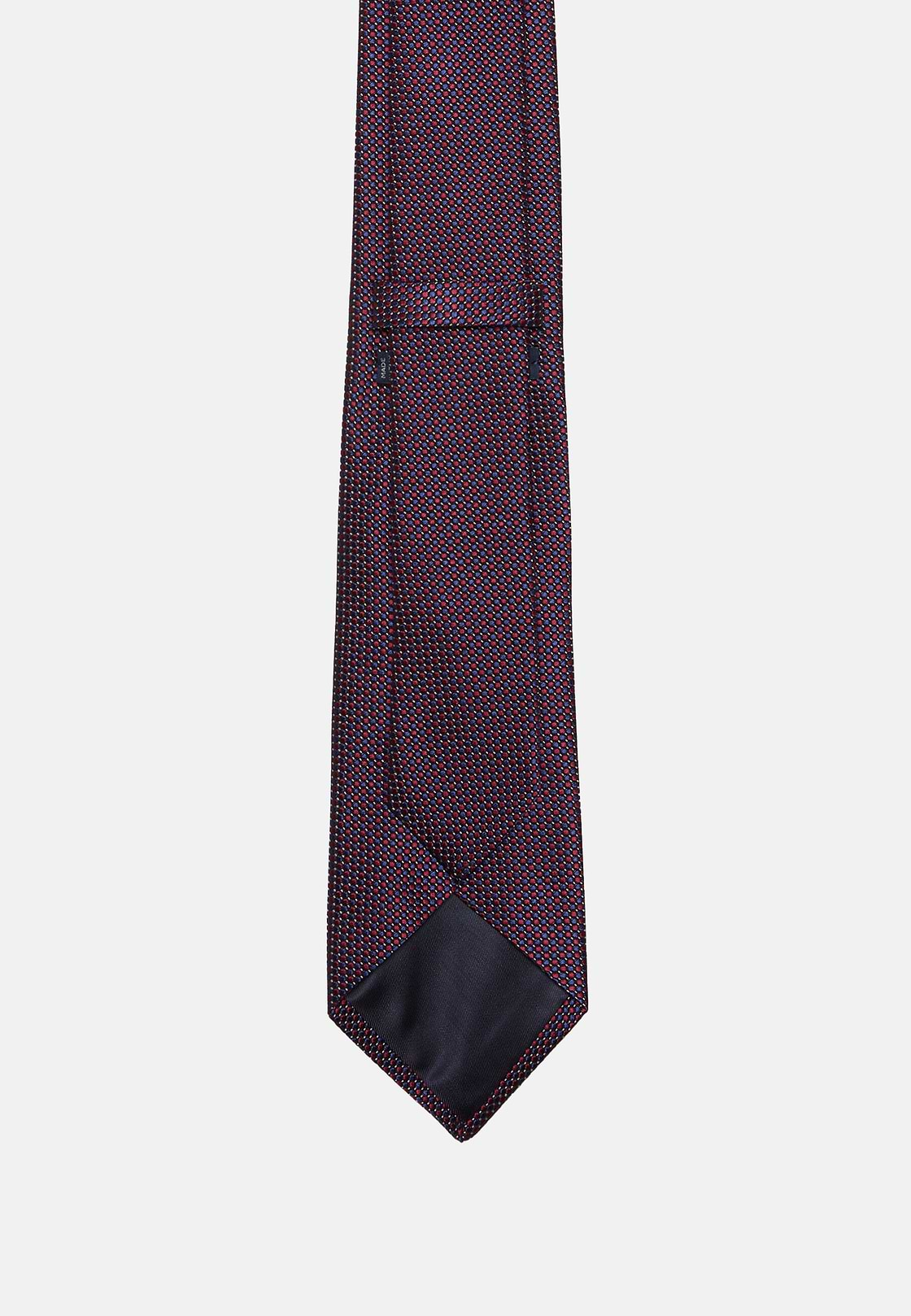 Polka Dot Silk Blend Tie, Burgundy, hi-res