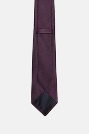 Polka Dot Silk Blend Tie, Burgundy, hi-res