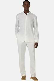 Regular Fit Linen Shirt, White, hi-res