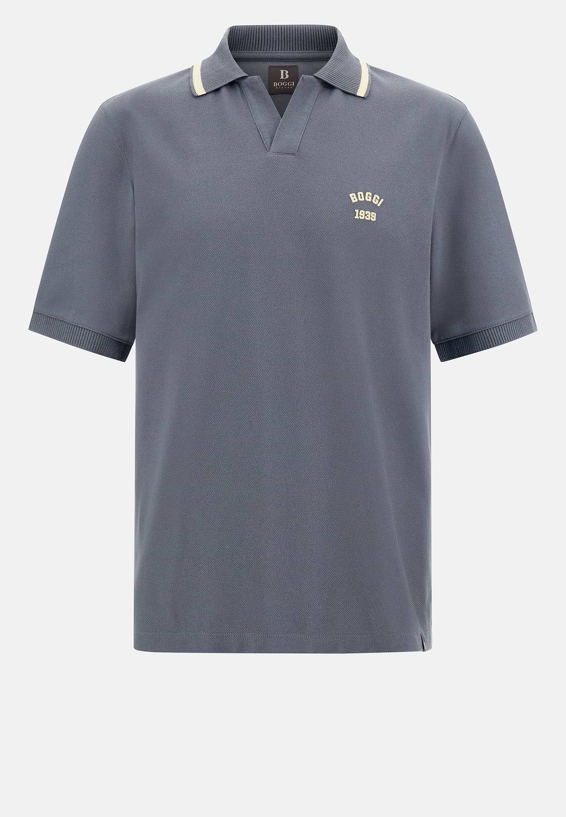 Cotton Piqué Polo Shirt, Charcoal, hi-res