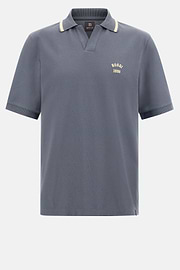 Cotton Piqué Polo Shirt, Charcoal, hi-res