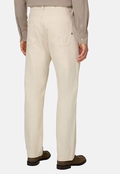 Jean En Coton Recyclé, Crème, hi-res