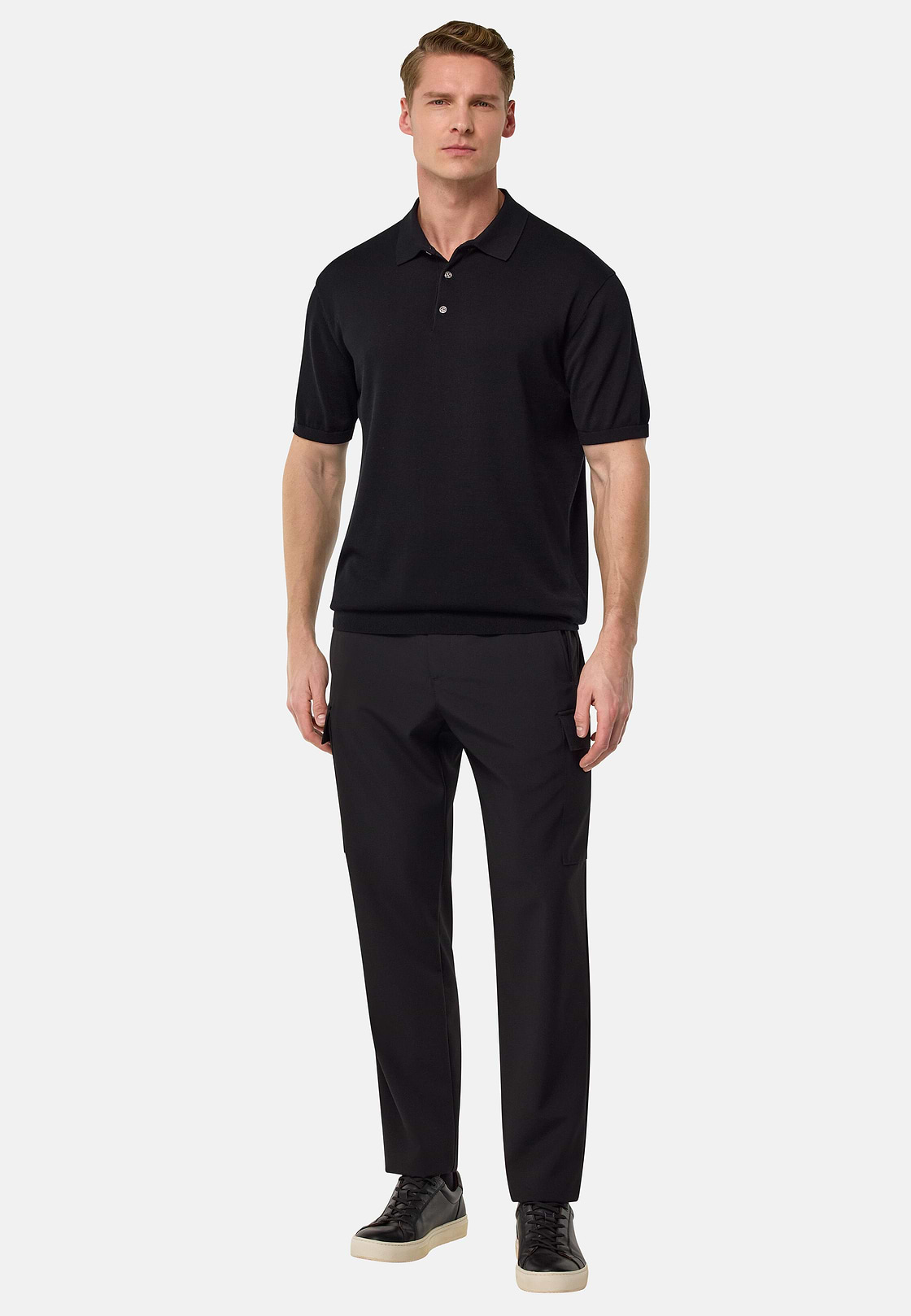 Pantalon En Pure Laine Travel, Noir, hi-res