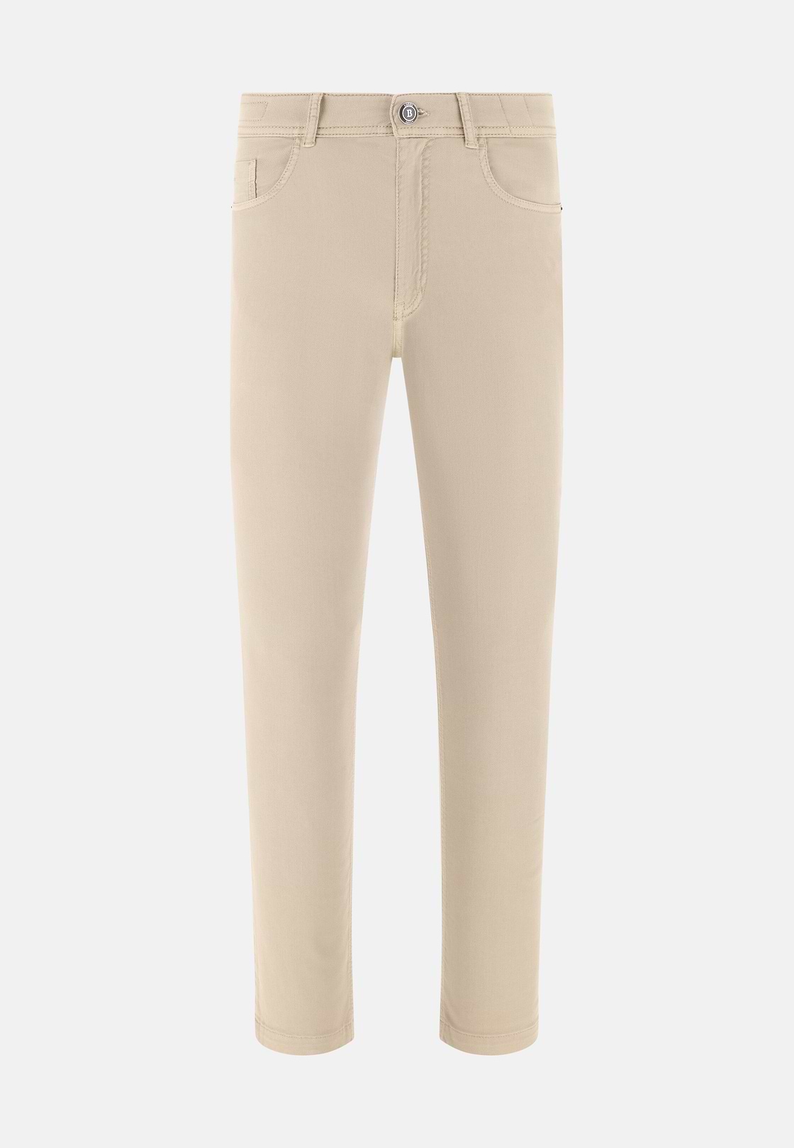 Jeans Aus Elastischem Baumwoll-Tencel, Beige, hi-res, 5