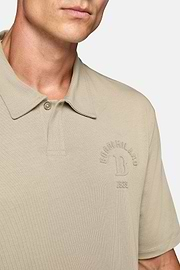 Jersey poloshirt van biologische katoenmix, Taupe, hi-res