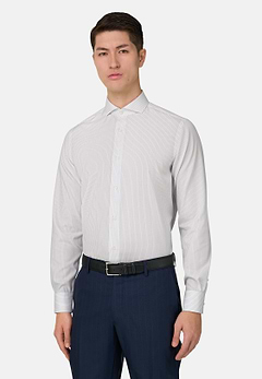 Camicia A Righe In Cotone Slim Fit
