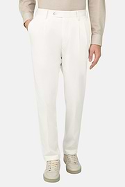 Stretch Cotton/Tencel Trousers, White, thumb, 2