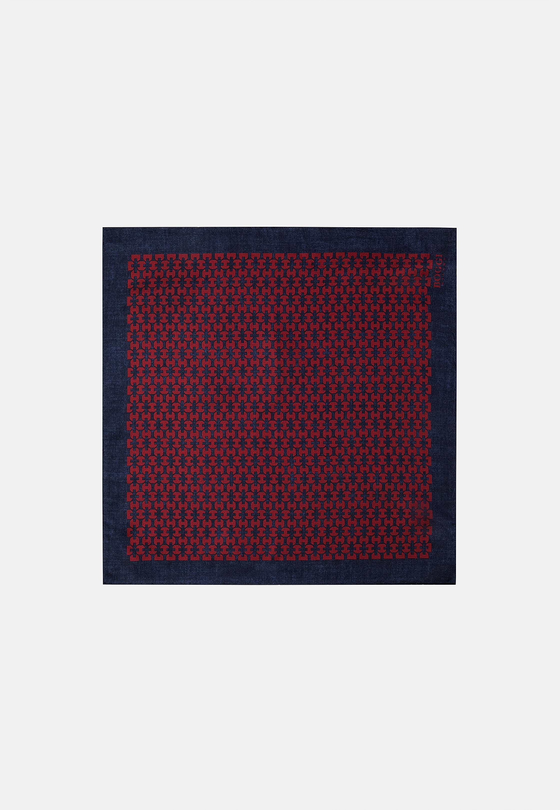 Micro Patterned Silk Pocket Square, Burgundy, hi-res