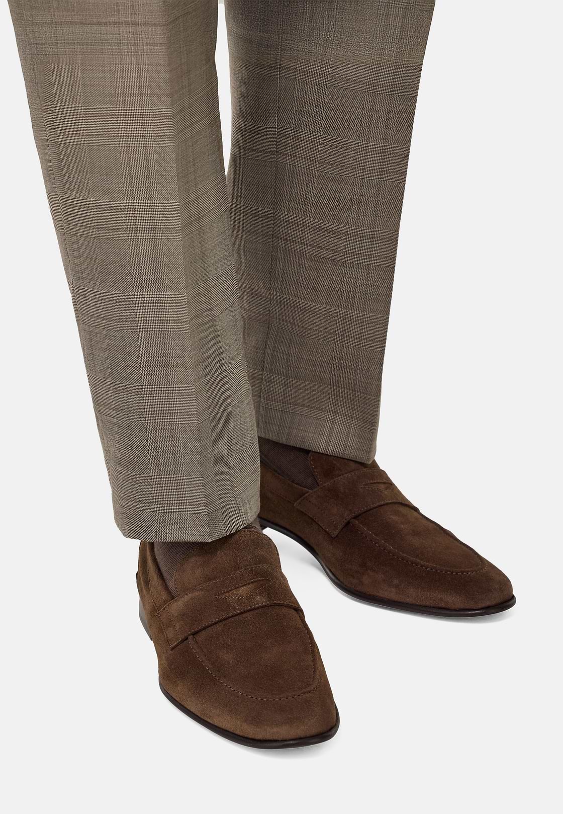 Leather Loafers, Dark brown, hi-res