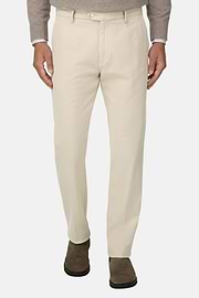 Trousers in Stretch Cotton, Sand, thumb, 1