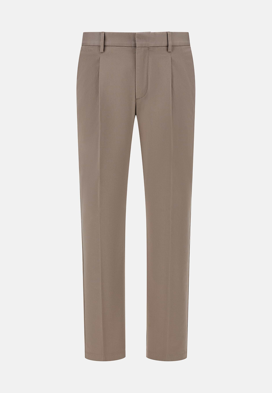 Pantalon En Coton Extensible, Taupe, hi-res