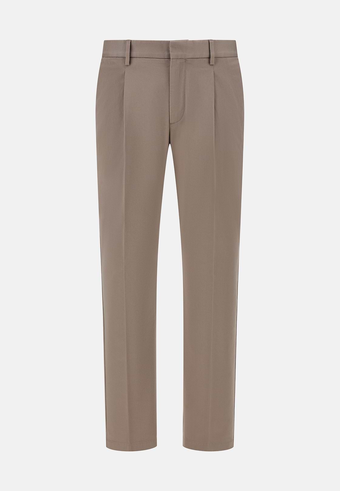 Stretch Cotton Trousers, Taupe, hi-res