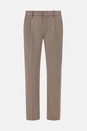 Stretch Cotton Trousers, Taupe, hi-res