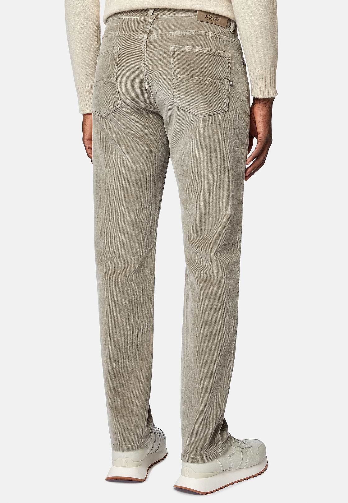 Jeans aus elastischem Samt, Schlamm, hi-res