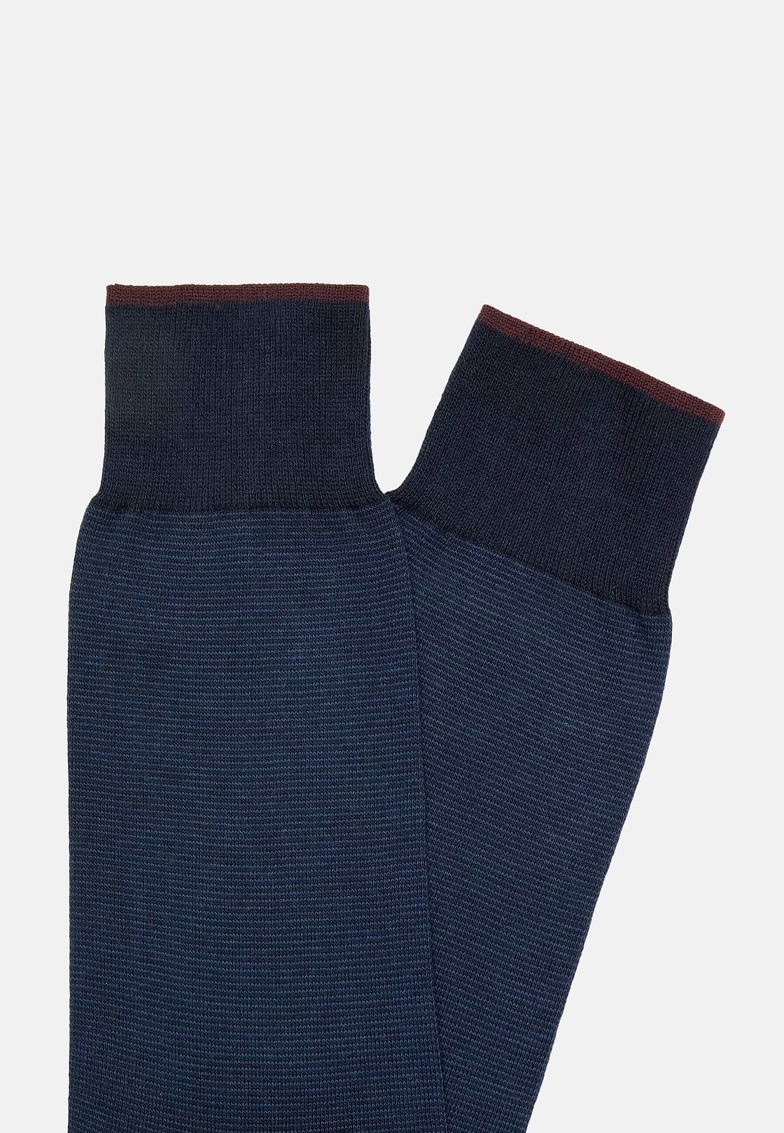 Micro Striped Socks in Organic Cotton, Navy blue, hi-res