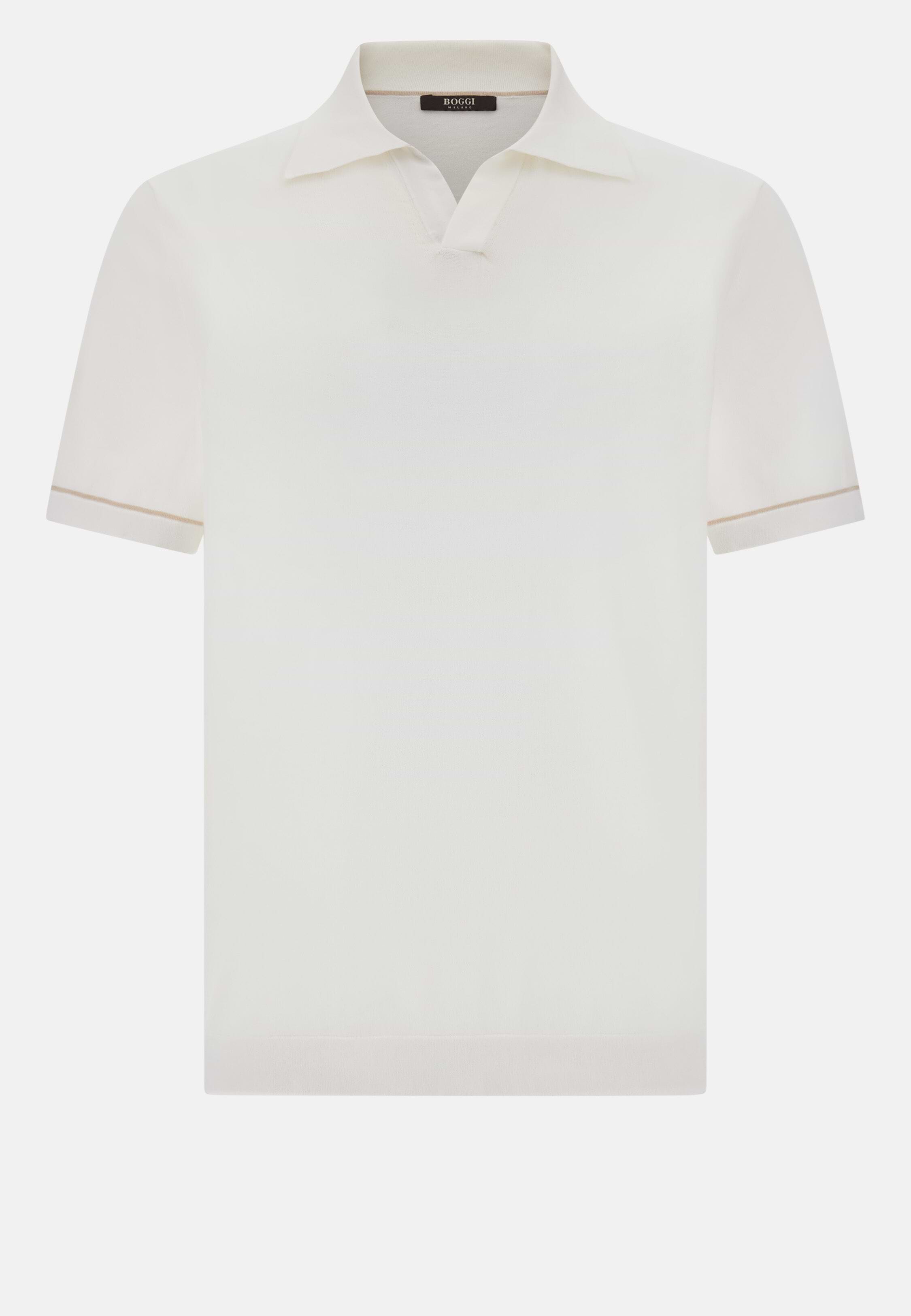 Cotton Crêpe Knit Polo Shirt | Boggi