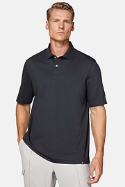 High-Performance Piqué Polo Shirt, Charcoal, hi-res