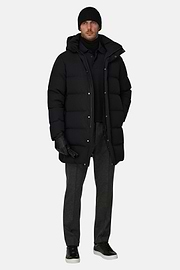 Parka in Technical Fabric Padded with Goose Down, Black, thumb, 2