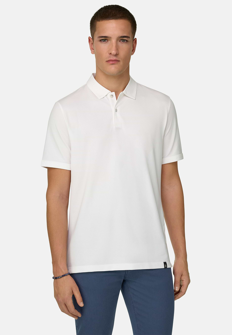High-Performance Piqué Polo Shirt with S-Cafè® Yarn, White, hi-res