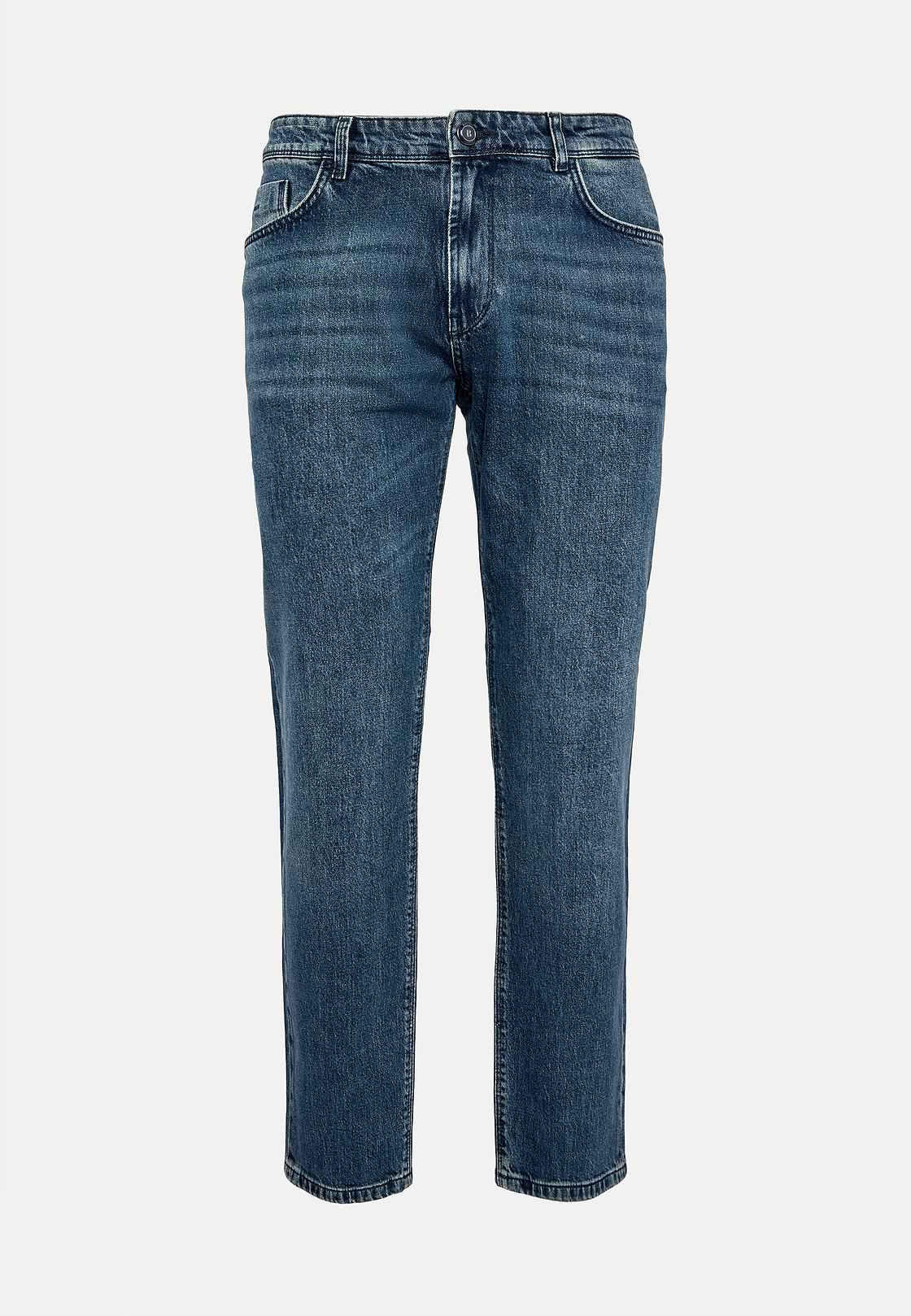 Dark Blue Stretch Denim Jeans, Dark Blue, hi-res