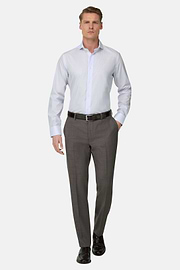Camicia A Righe In Cotone Slim Fit, Azzurro, thumb, 2