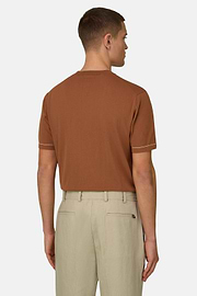 Strick-T-Shirt Aus Baumwollkrepp, Rosso, thumb, 1