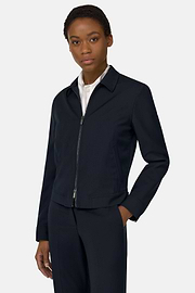 Pure Wool Shirt Jacket, Navy blue, thumb, 2