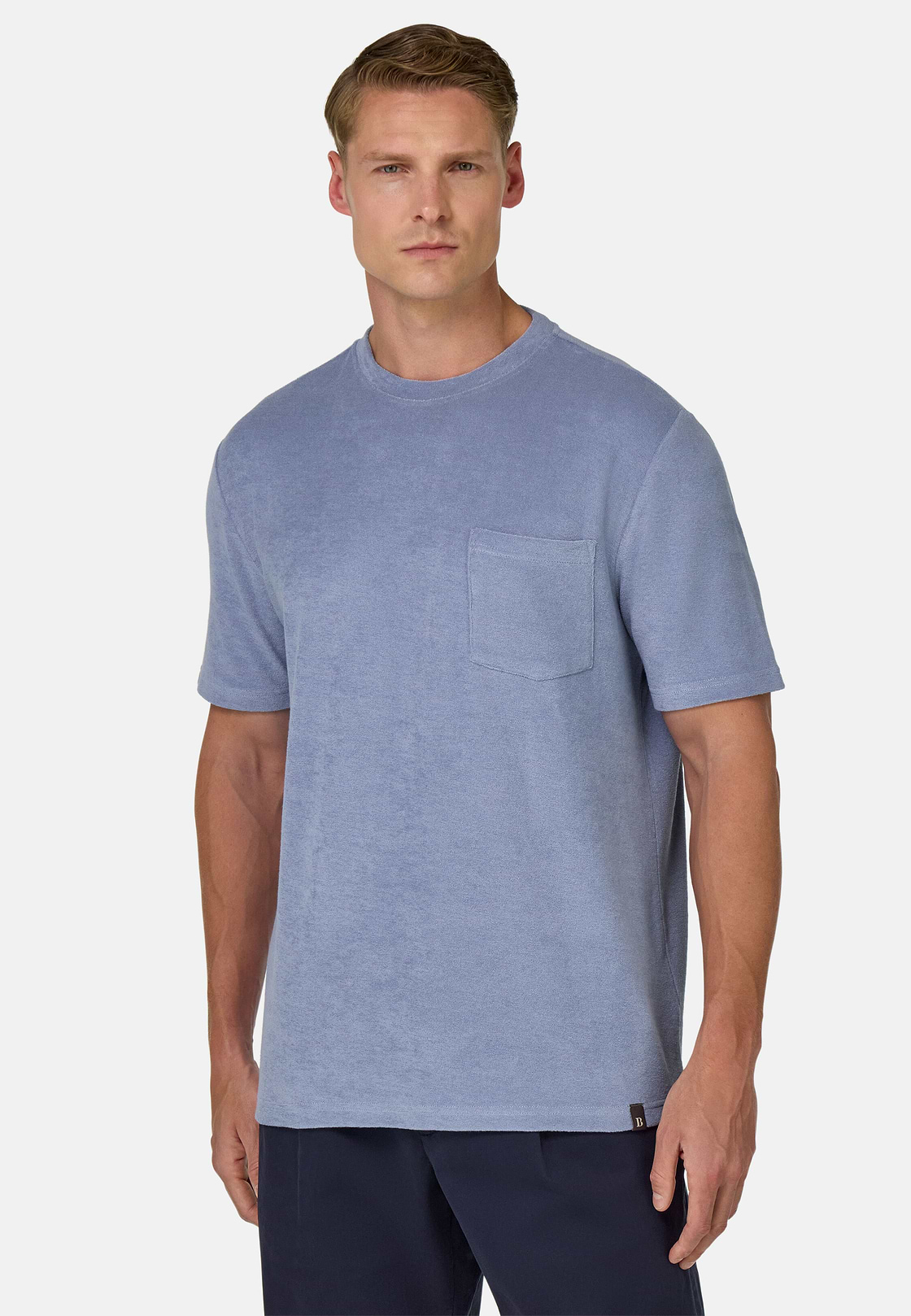 Cotton/Nylon T-Shirt, Indigo, hi-res, 2