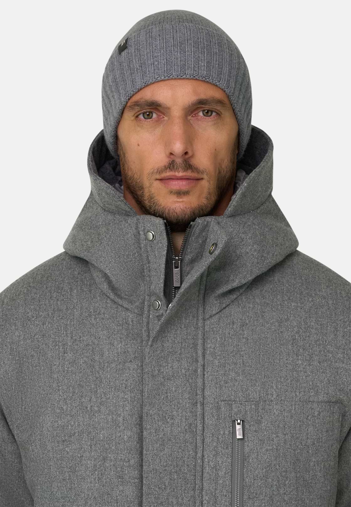 Parka Gemengd Wol Gemêleerd, Light grey, hi-res, 3