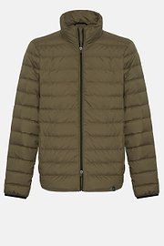 Quilted Nylon Real Down Bomber Style Sempione, Military Green, hi-res