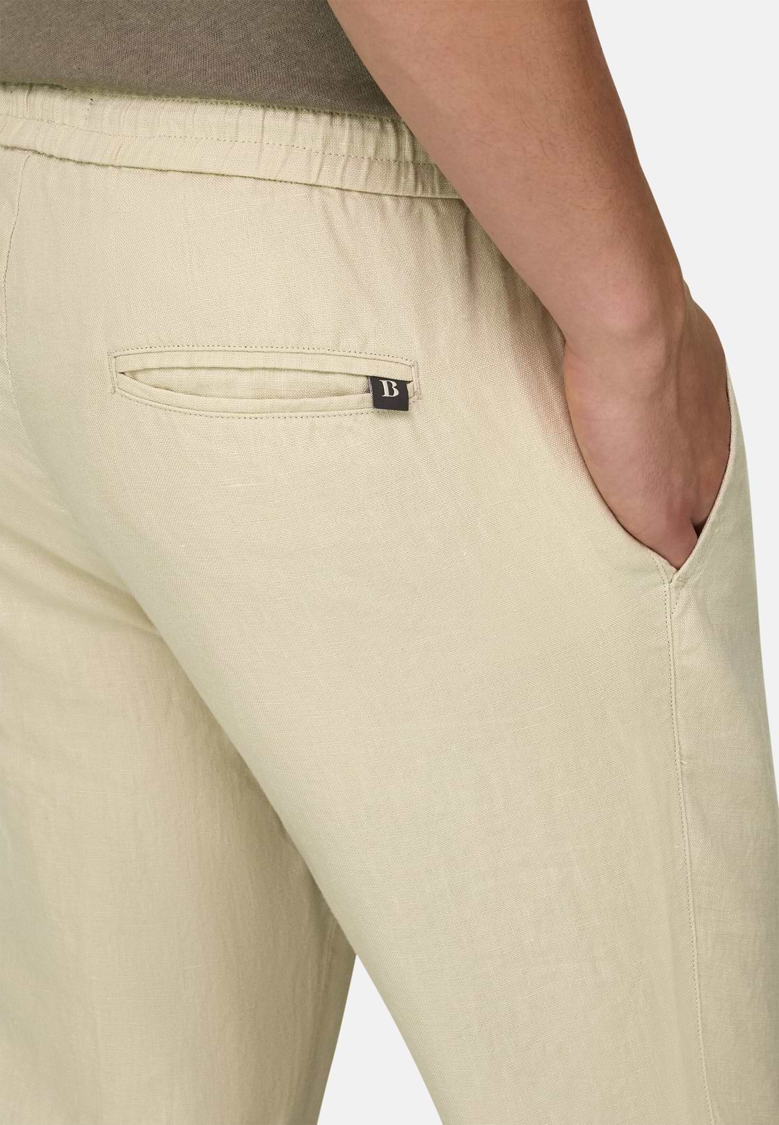Linen Coulisse Pants, Sand, hi-res, 4