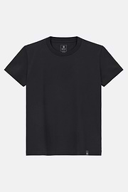Cotton Silk T-shirt, Black, thumb, 5
