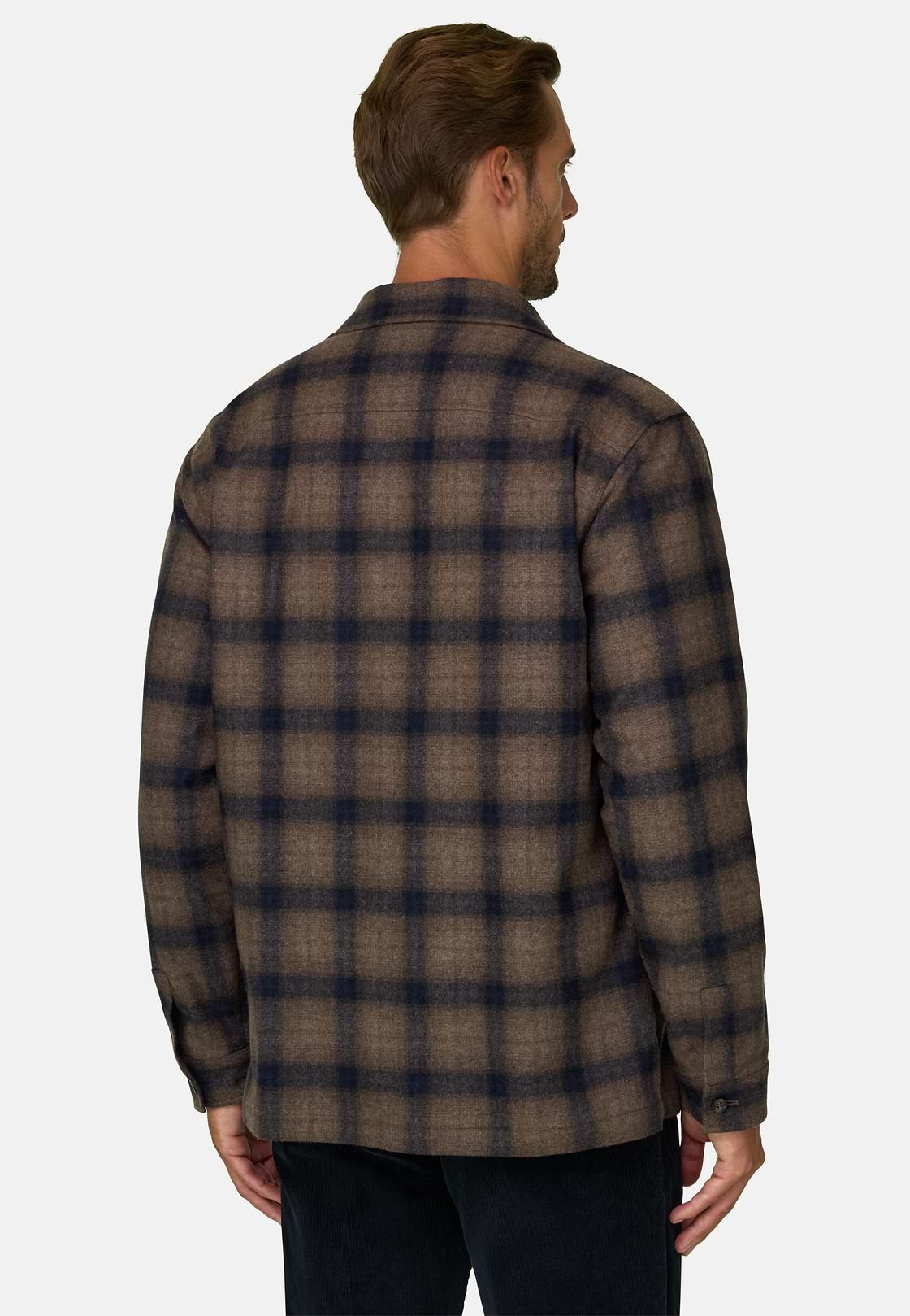 Hemdjacke mit Muster aus Wolle, Braun, hi-res, 4