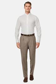 Chemise En Coton Nylon Extensible Slim Fit, Blanc, hi-res