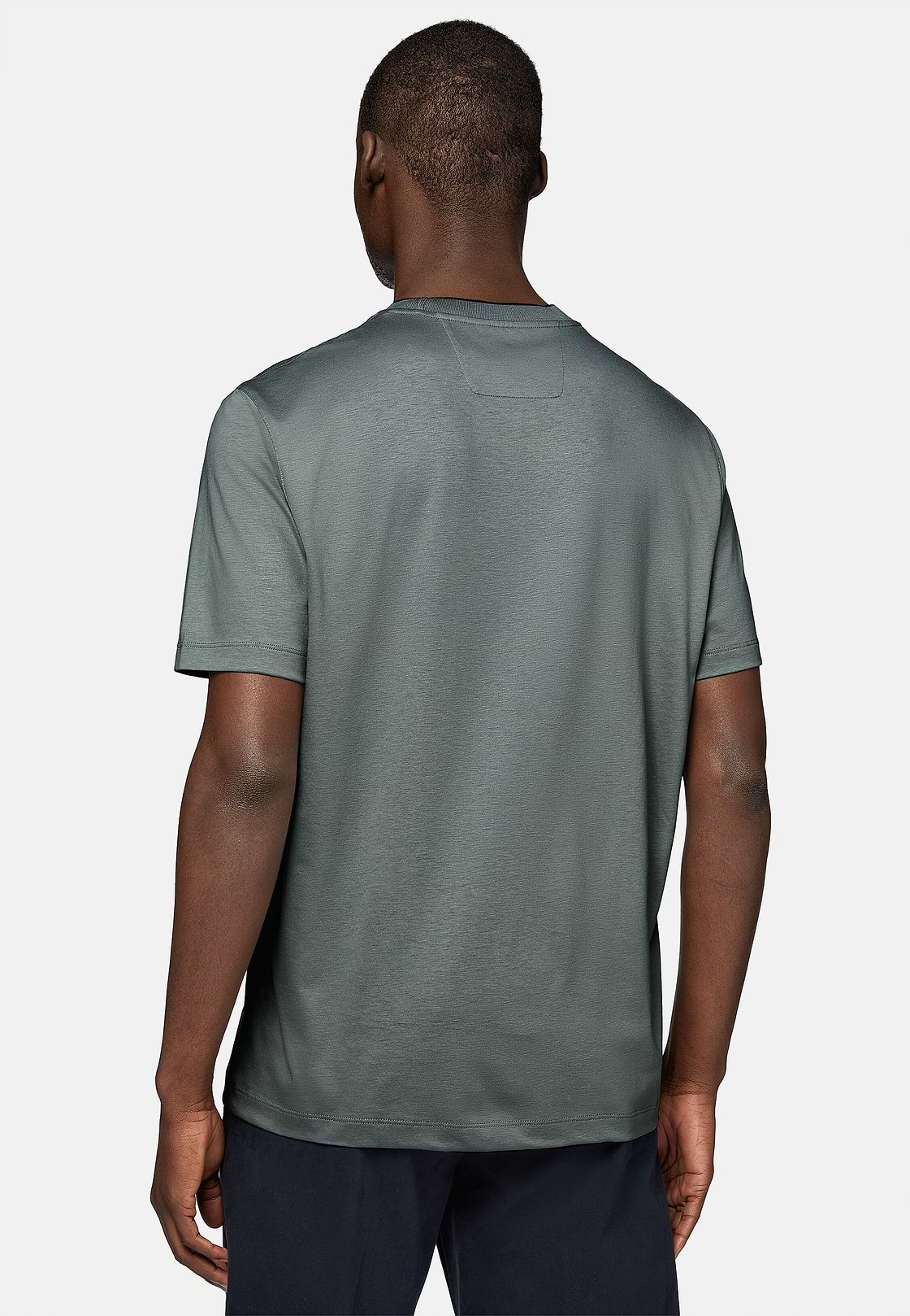 T-Shirt in Cotton and Tencel Jersey, Green, hi-res